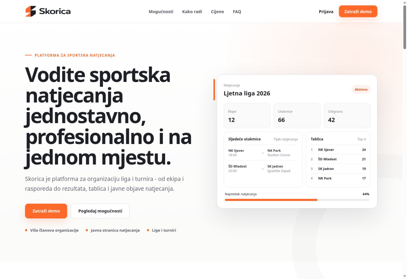 Skorica platforma za sportska natjecanja